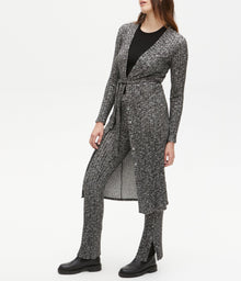 Priya Ribbed Pant | Black Marl