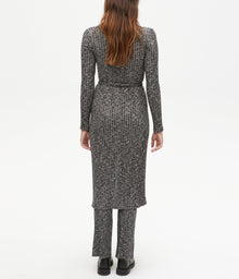 Priya Ribbed Pant | Black Marl