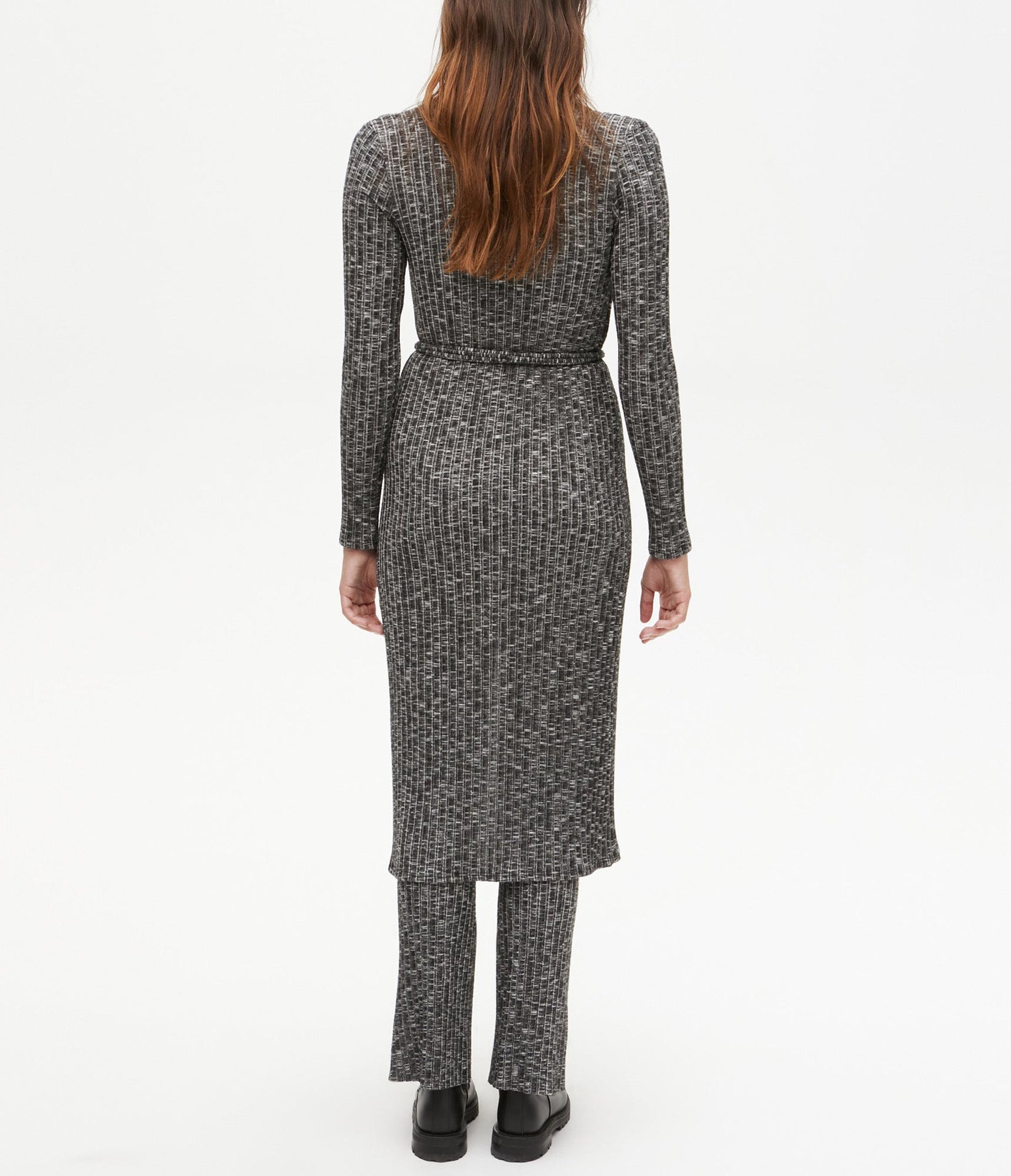 Priya Ribbed Pant | Black Marl