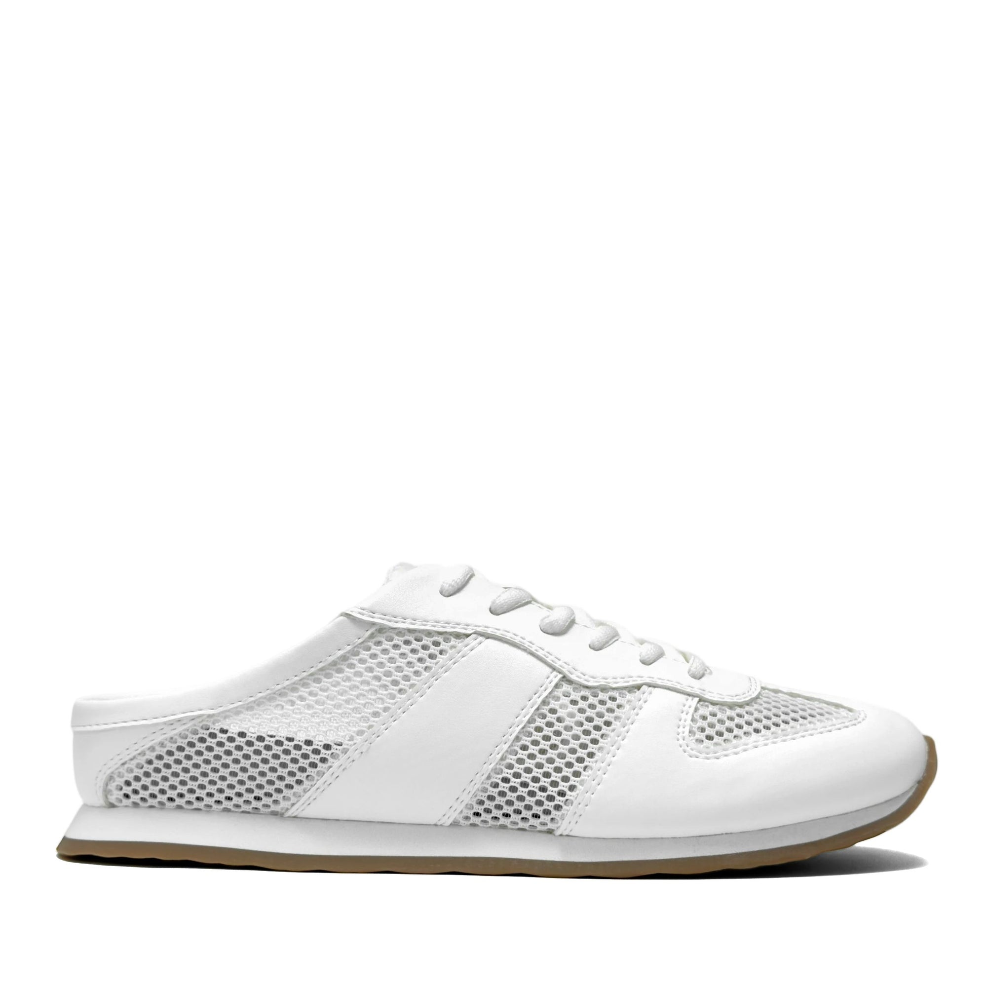 Jettson Sport Mule | Bright White Faux Nappa/Mesh