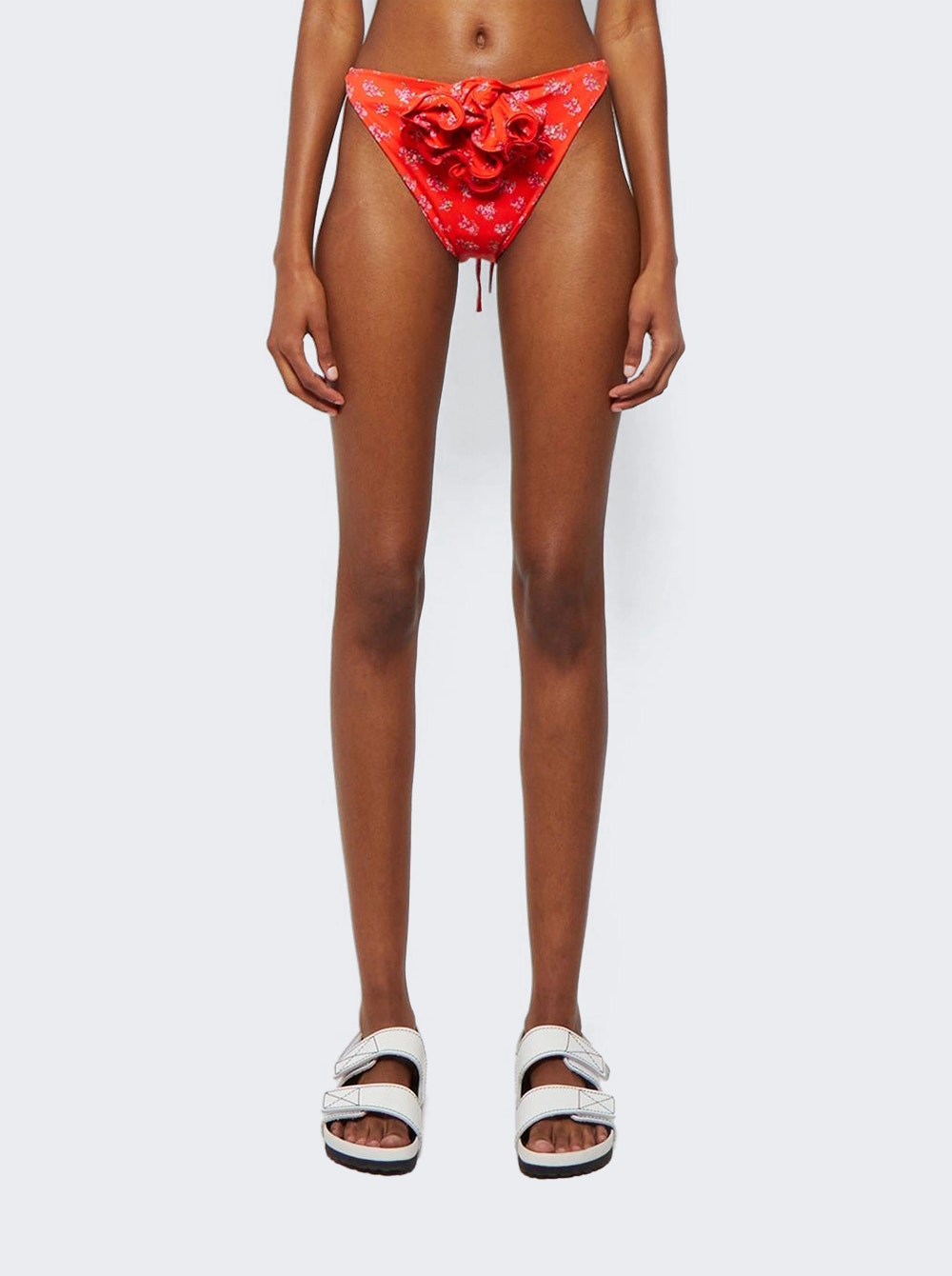 Women | Magda Butrym | High Leg Swim Bottoms | Red