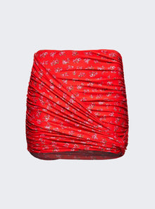 Women | Magda Butrym | Draped Mini Swim Skirt | Red