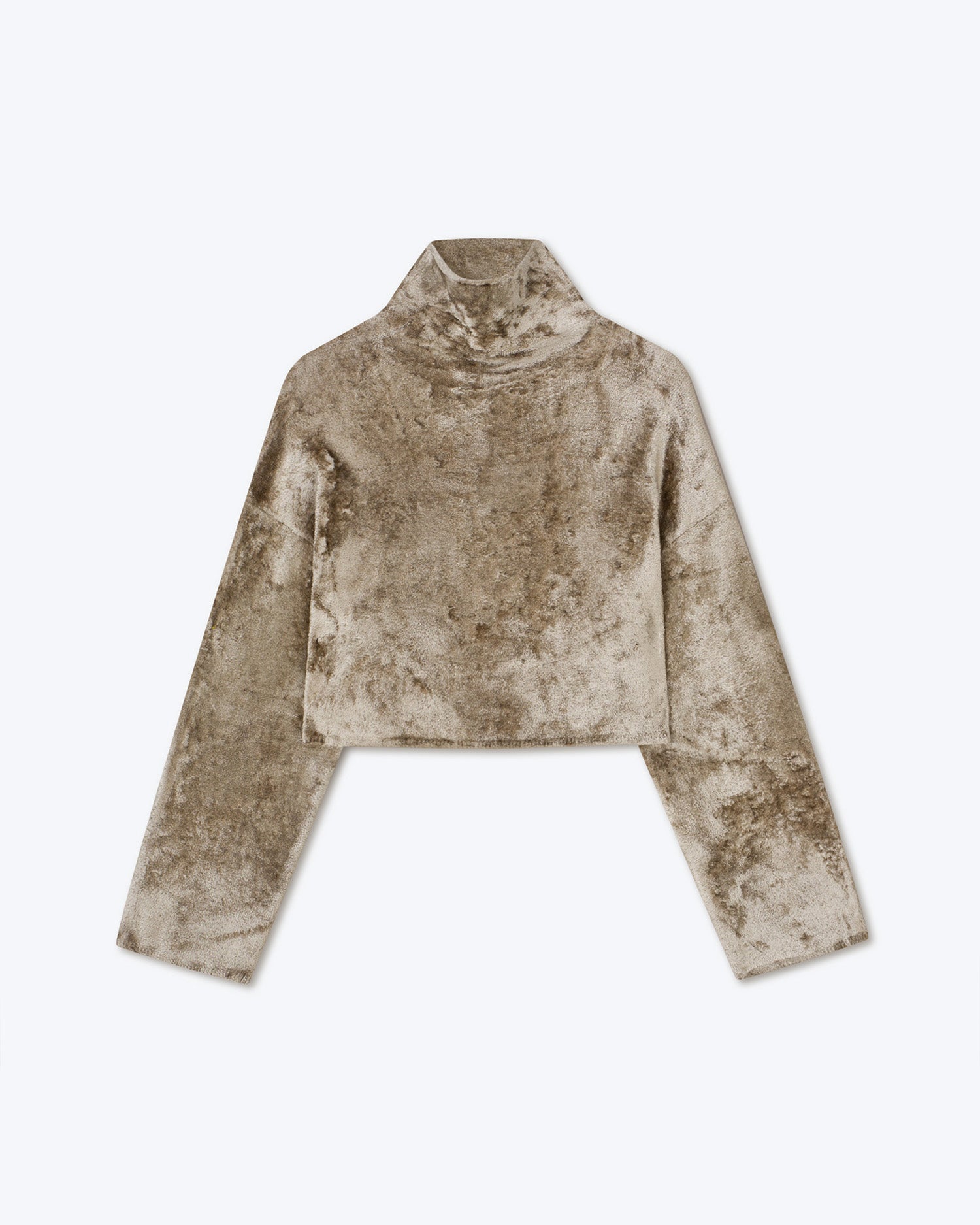 Womens | Rina Velour Knit Funnel Neck Top | Champagne Fw22