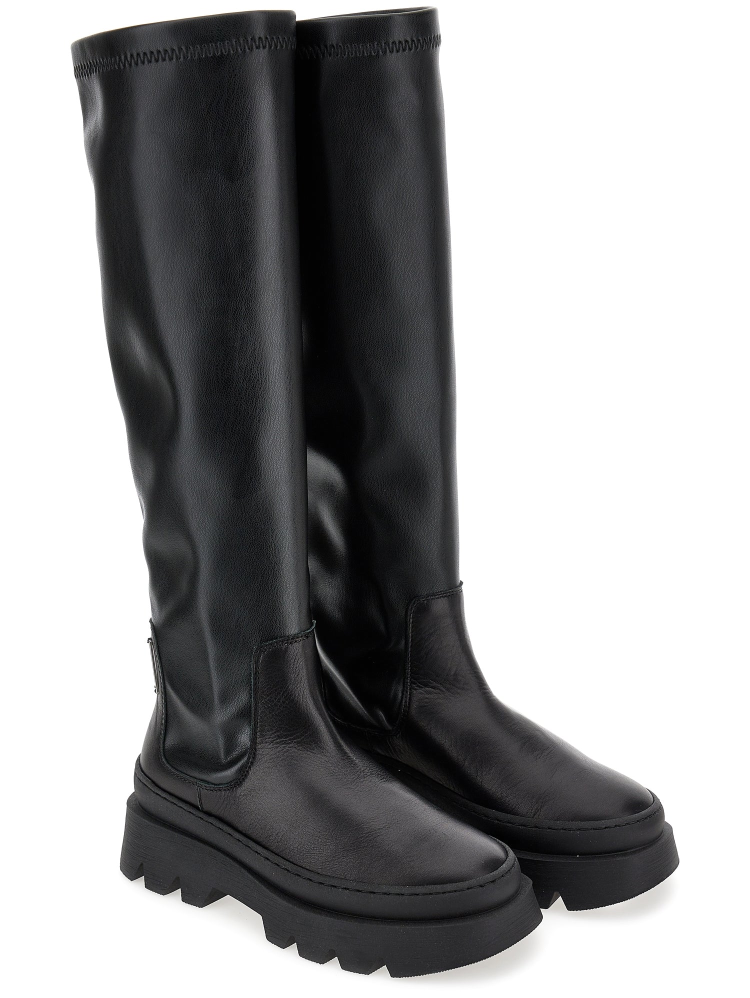 Girls | Nappa Knee-High Boots | Black