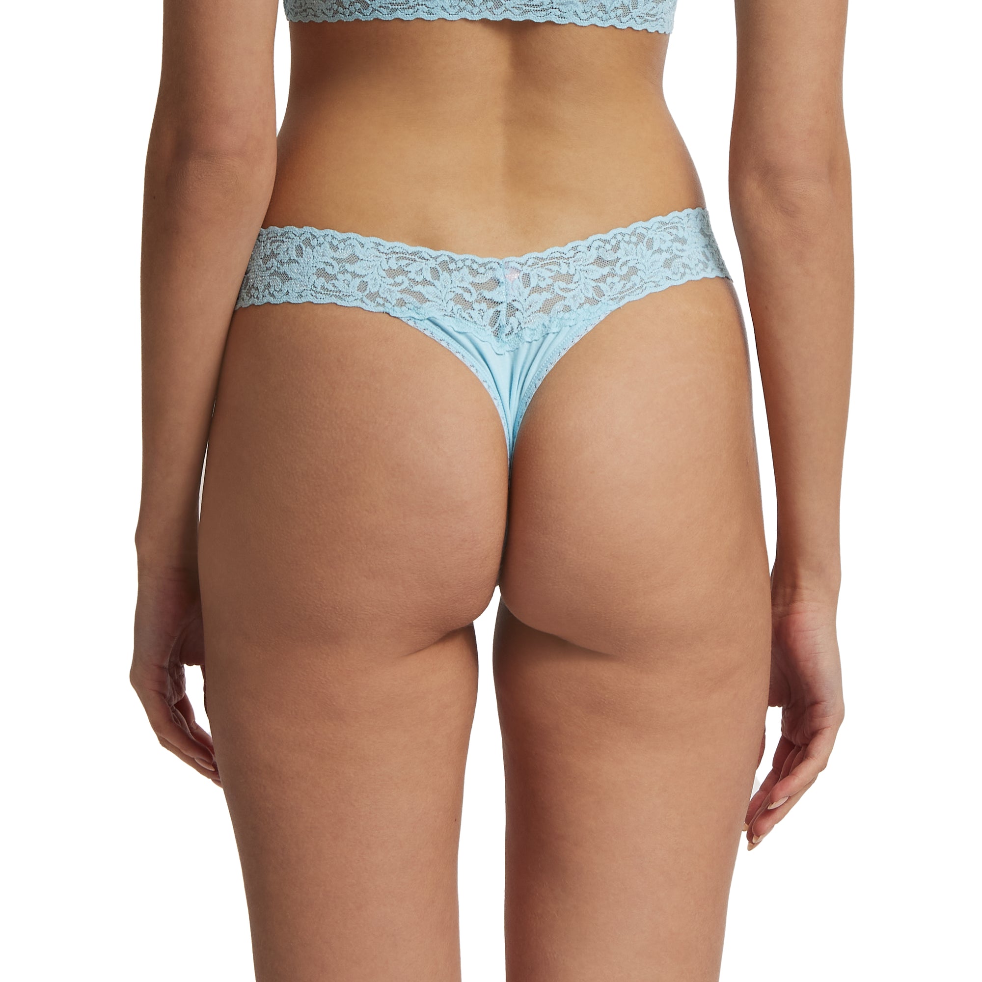 Cotton Low Rise Thong | Butterfly Blue