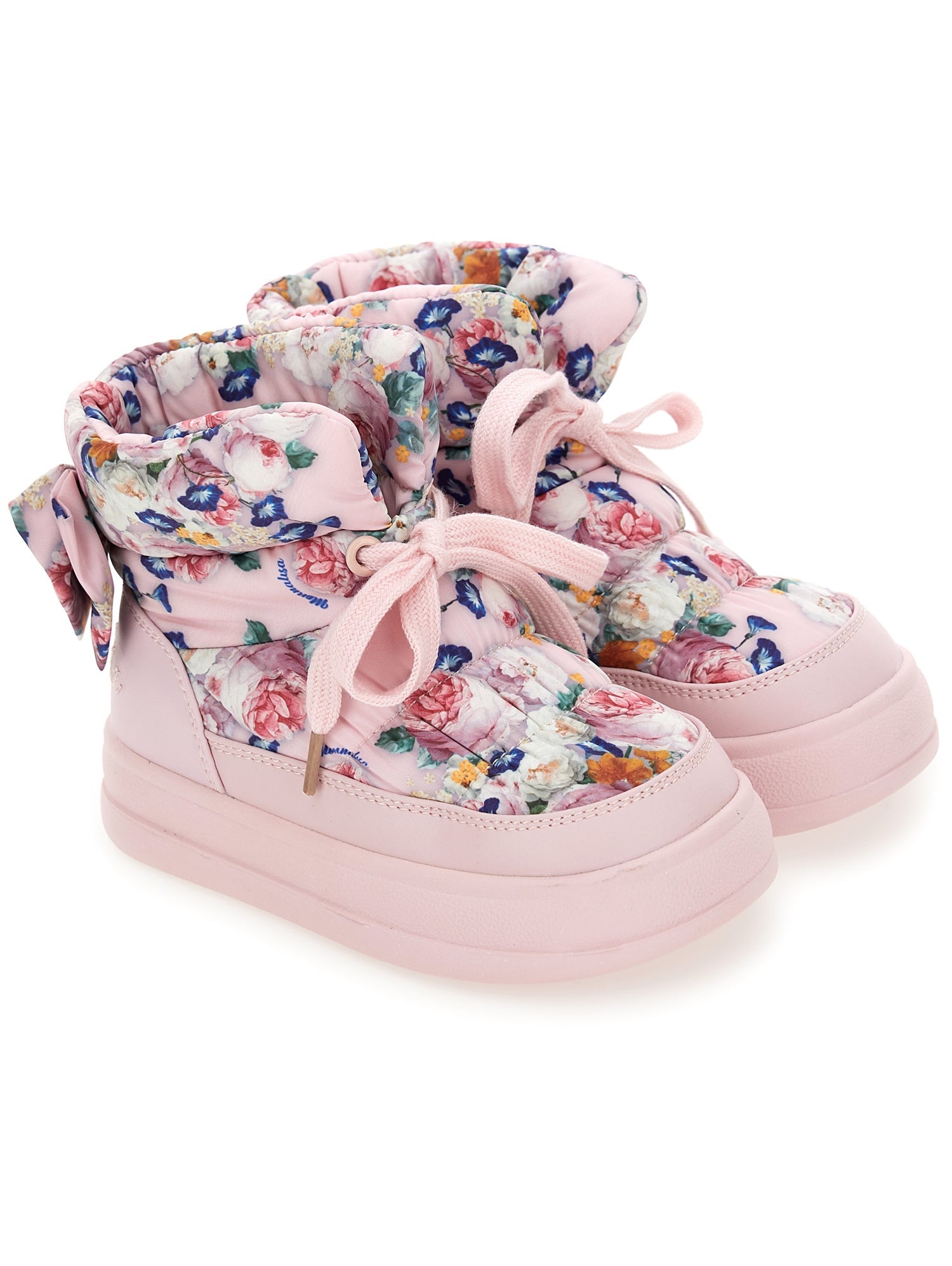 Girls | Padded Technical Fabric Ankle Boots | Onion/Multicolor