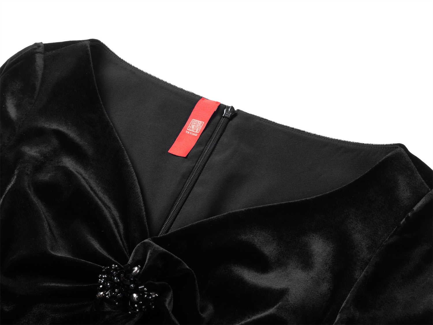 Triacetate Velvet Midi Dress | Black