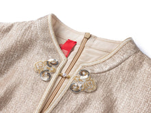 Silk Velvet Jacquard Cinched-Waist Dress | Ivory