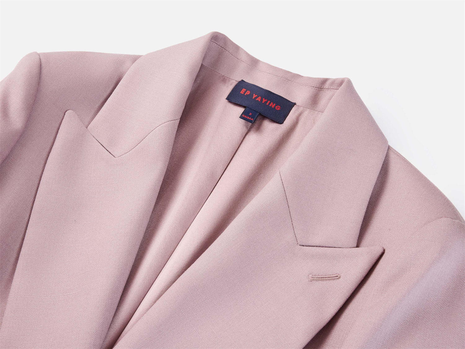 Notched Lapel Double-Breasted Suit Jacket | Purple