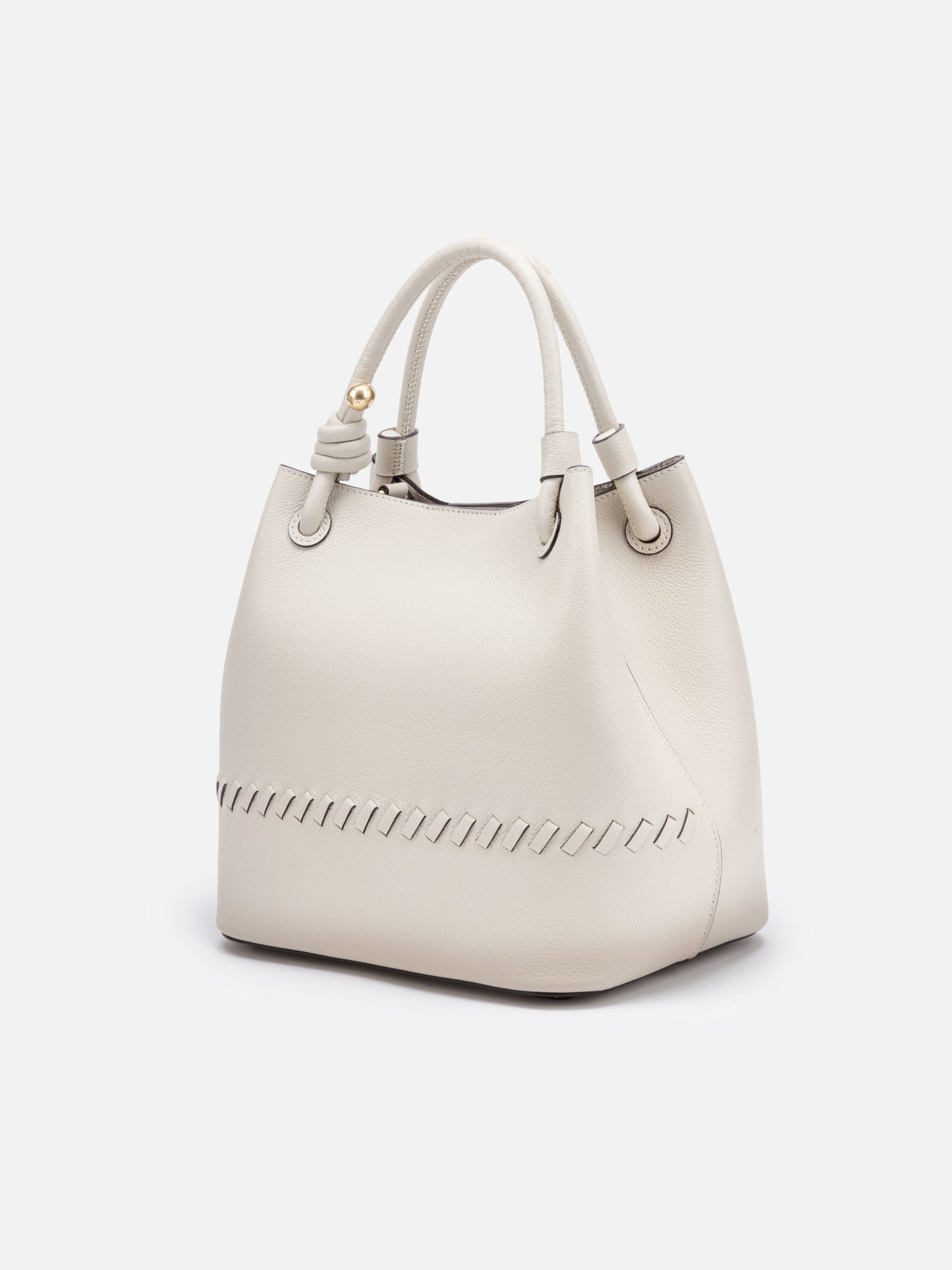 Lucky Woven Bucket Soft Bag | White