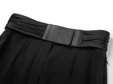 Straight Leg High-Waisted Flared Trouser | Black