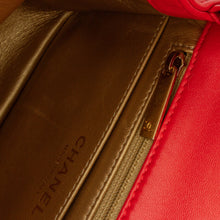 Chanel | Pre-Owned Mini Square Classic Lambskin Pearl Crush Single Flap | Red