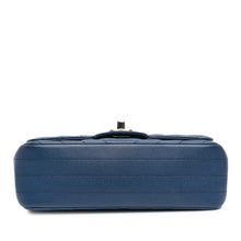 Chanel | Pre-Owned Mini Rectangular Classic Chevron Caviar Single Flap | Blue/Dark Blue