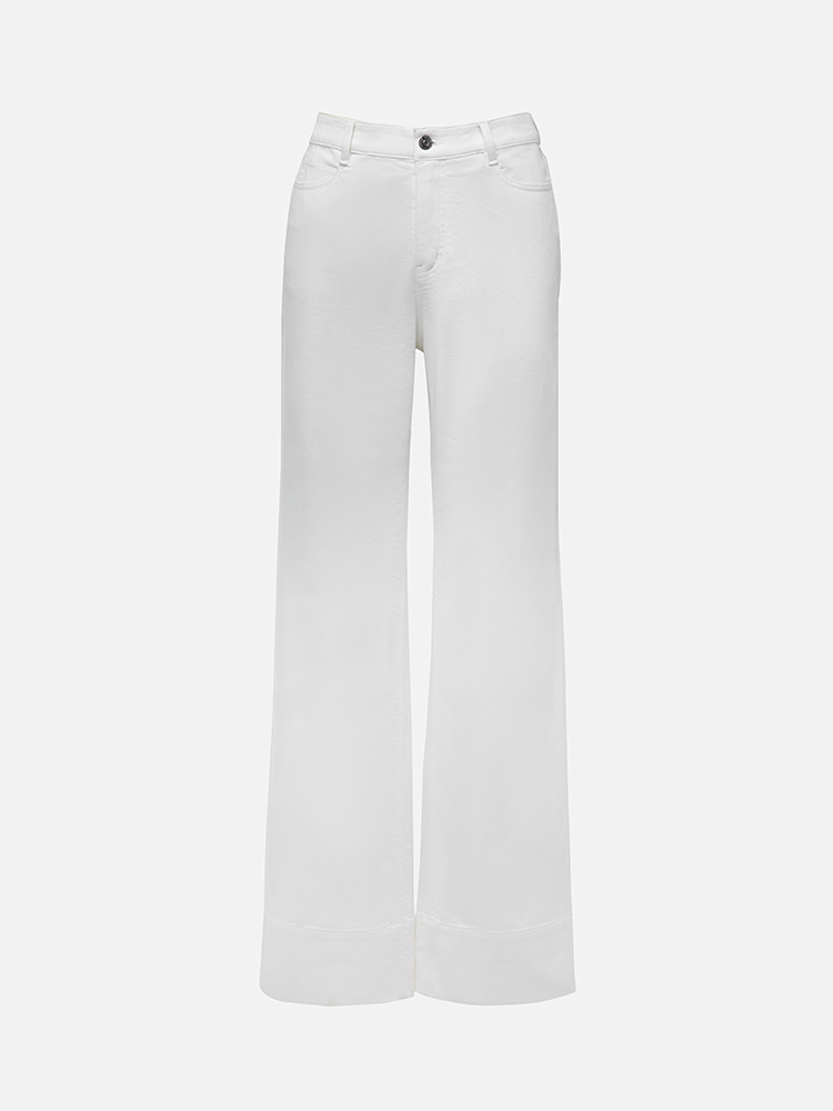 Straight-Leg Wide-Leg Jeans | White