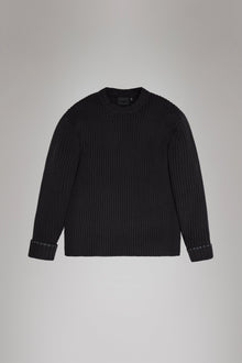 RAINS Sapa Knit Crew Neck Black Long Sleeve