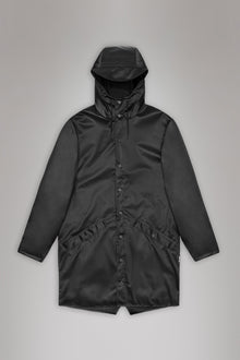 RAINS Long Jacket Black Grain Jacket