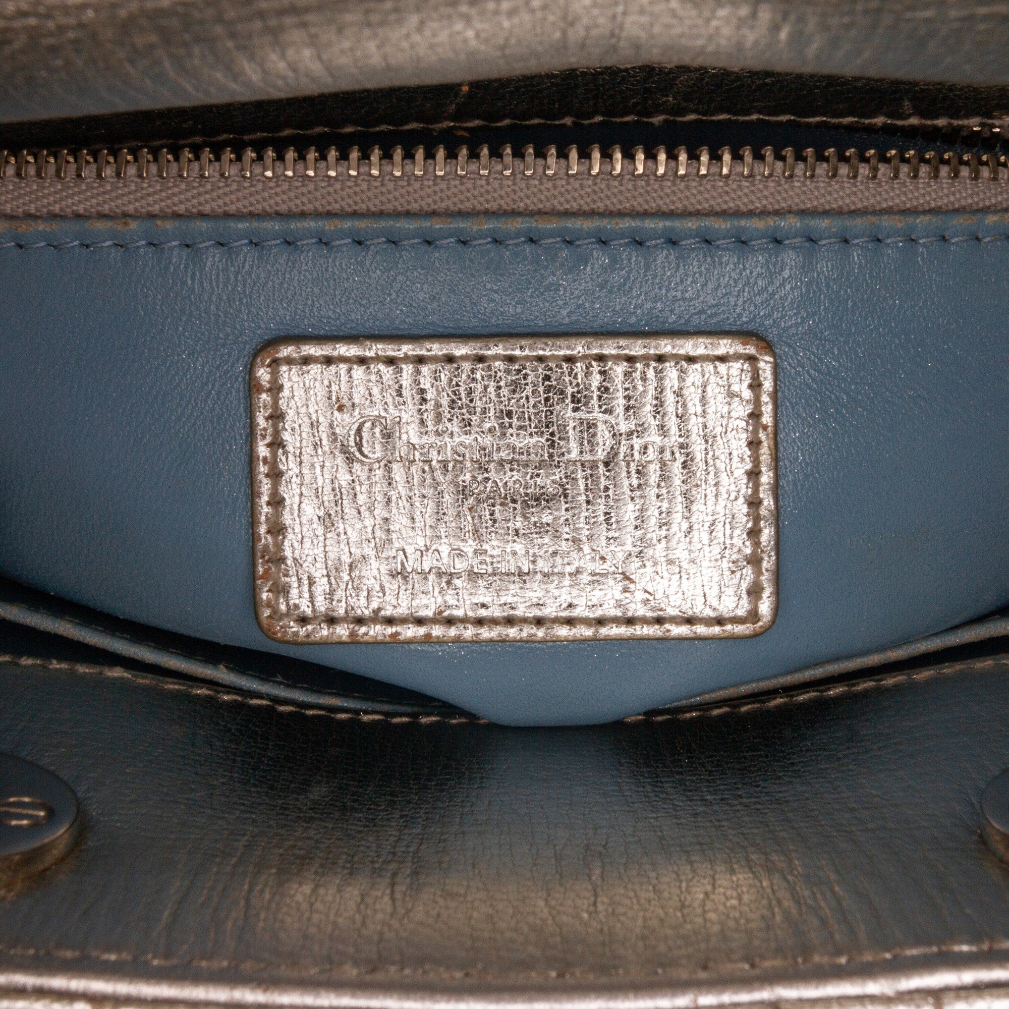 Dior | Pre-Owned Small Metallic Grained Calfskin Cannage My ABCLady - I | Silver