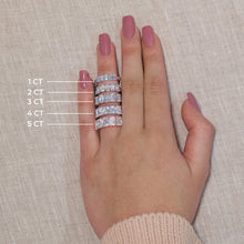 3.00 CT Emerald Lab-Grown Diamond | Five Stone Anniversary Wedding Band Ring | 14K White Gold | G Color | VS Clarity