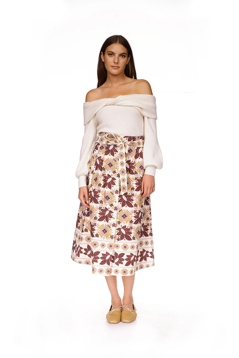 Oslo Skirt | Retro Floral Turtledove