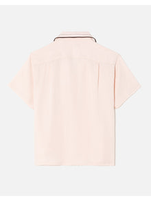 Mens | Sashiko Bowling Shirt | Pale Pink