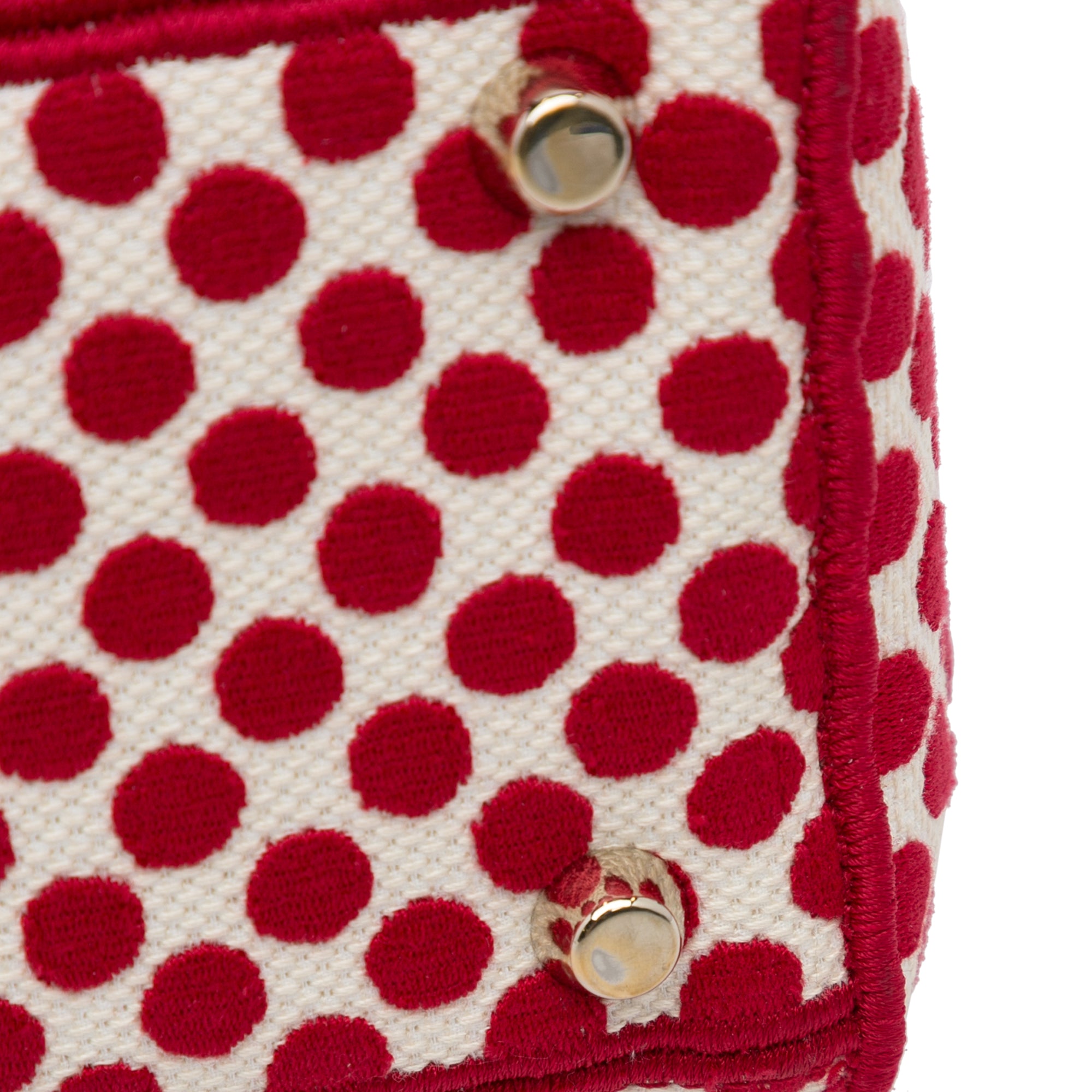 Dior | Pre-Owned Medium Embroidered Canvas DiorAmour Dots Lady D Lite | Red