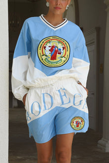 Crew Color Block Unisex Shorts | White & Blue