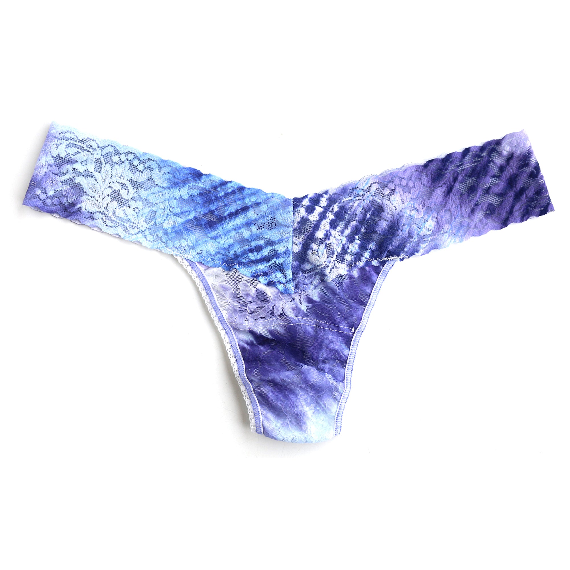 Petite Signature Lace Low Rise Thong | Blue Multi