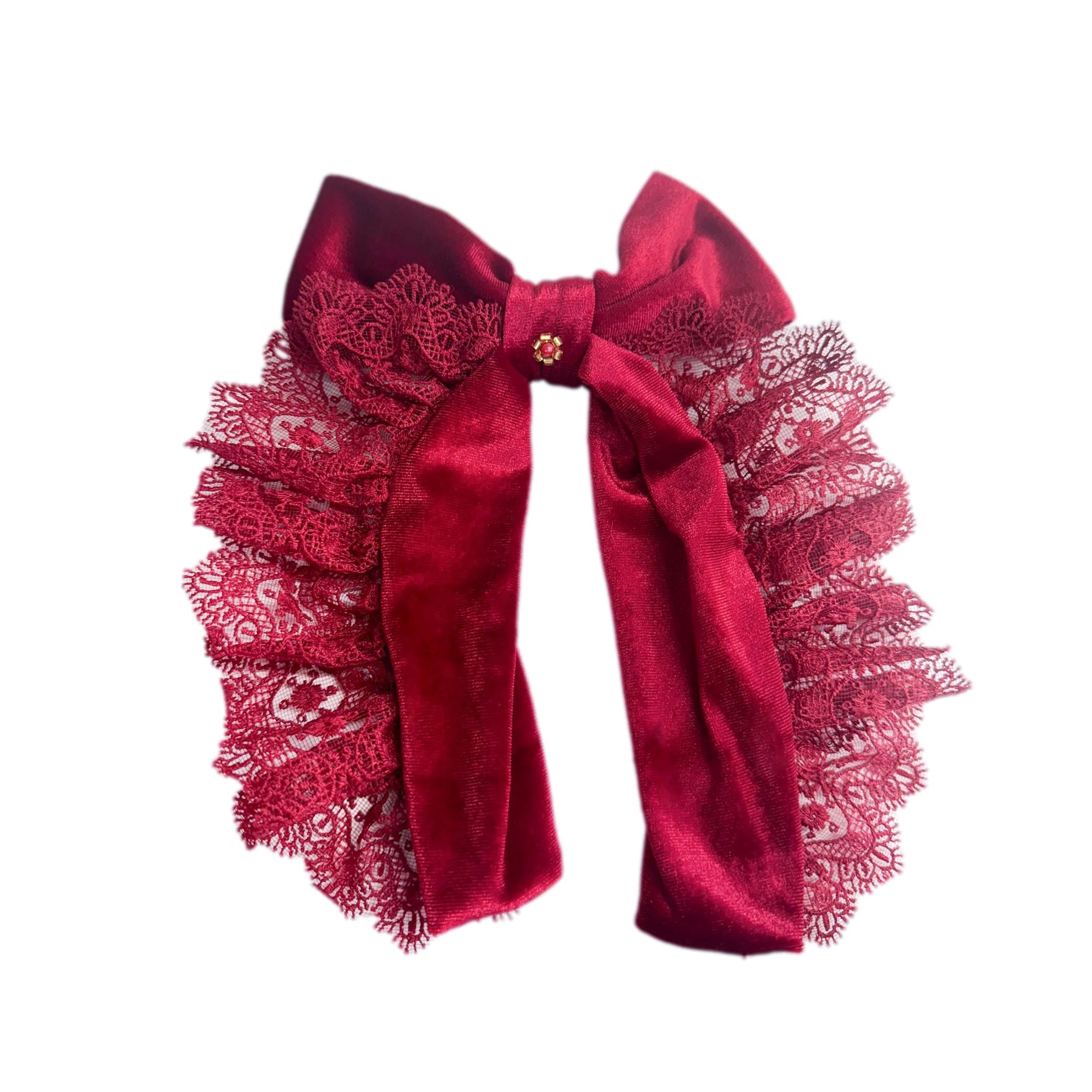 Victoria Red Velvet Hair Bow | Red