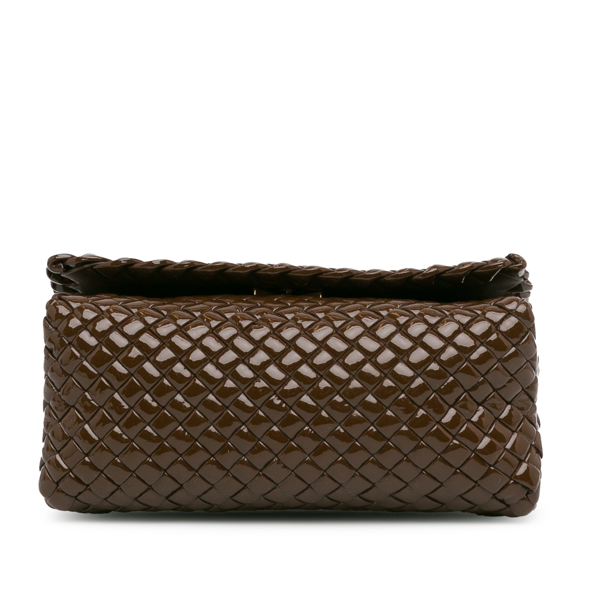 Bottega Veneta | Pre-Owned Intrecciato Patent Patti | Brown/Dark Brown