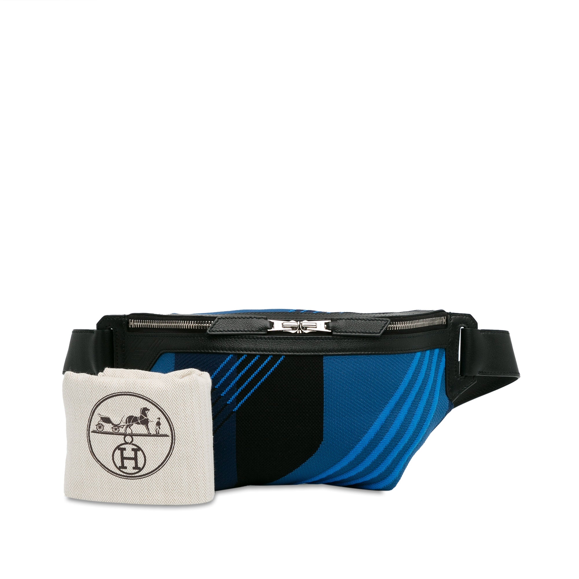 Hermes | Pre-Owned Canvas Cityslide Belt Bag | Blue/Black