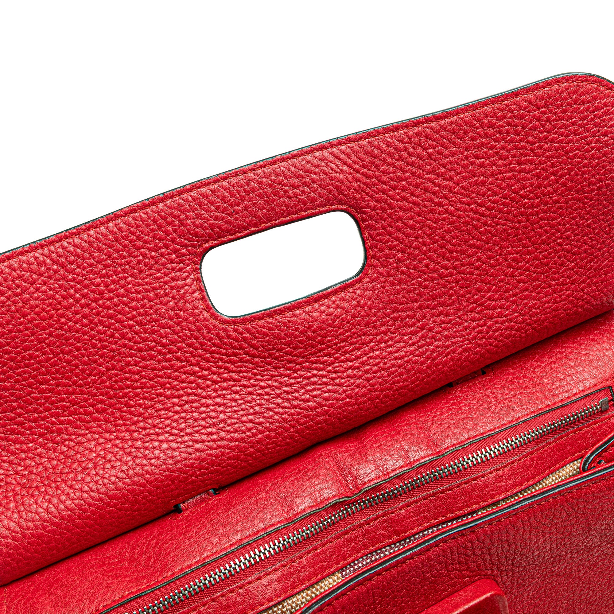 Gucci | Pre-Owned Medium Leather Bamboo Daily Satchel | Red