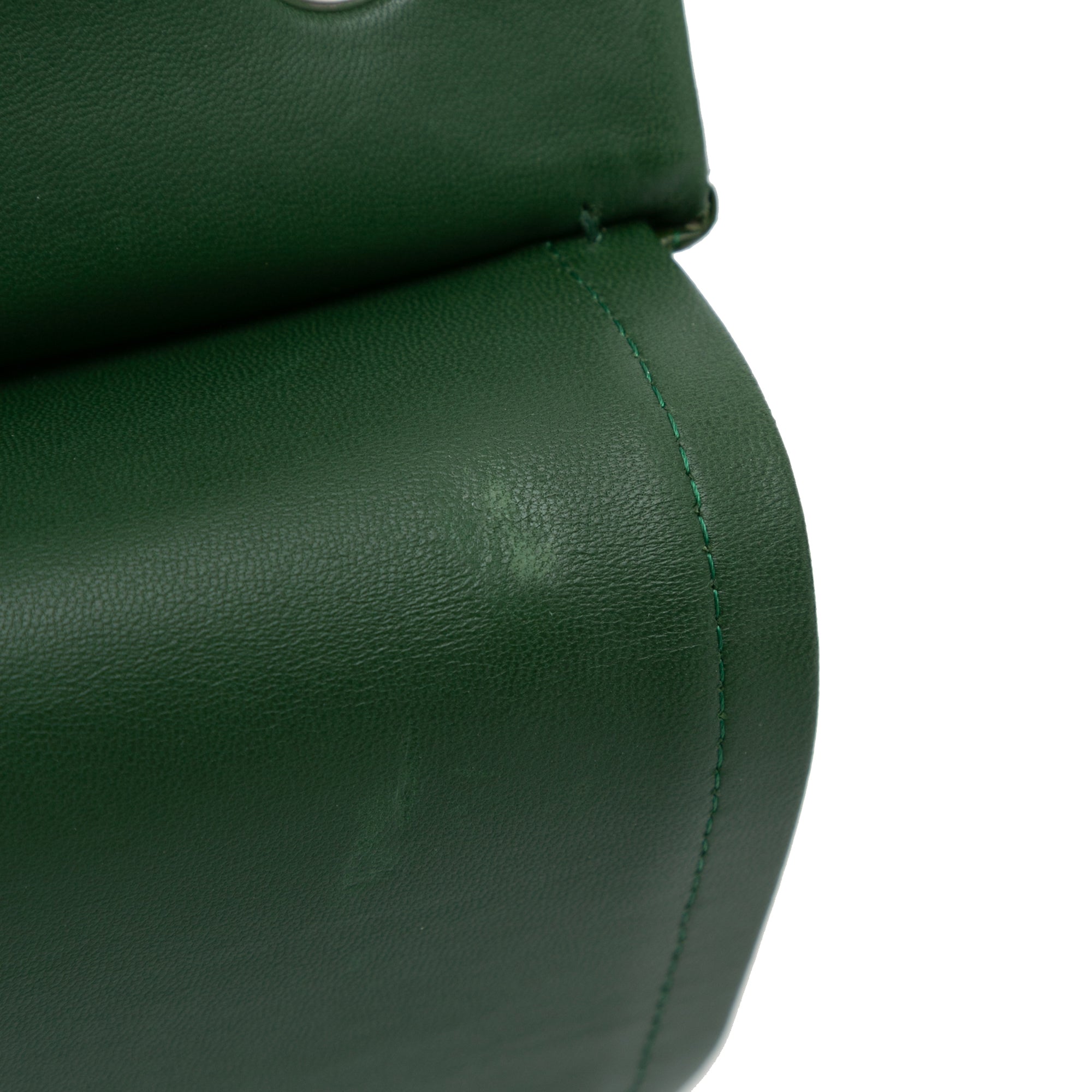 Chanel | Pre-Owned Jumbo Classic Patent Double Flap | Green/Olive Green