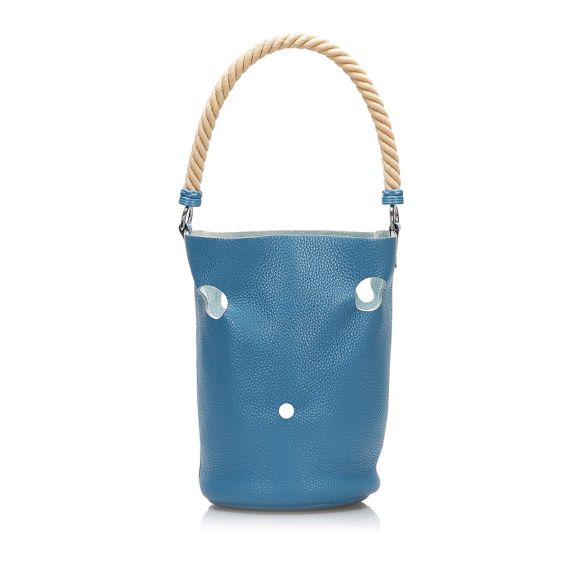 Hermes | Pre-Owned Clemence Mangeoire Bucket PM | Blue
