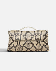 Cassandra Clutch | Dark Printed Python