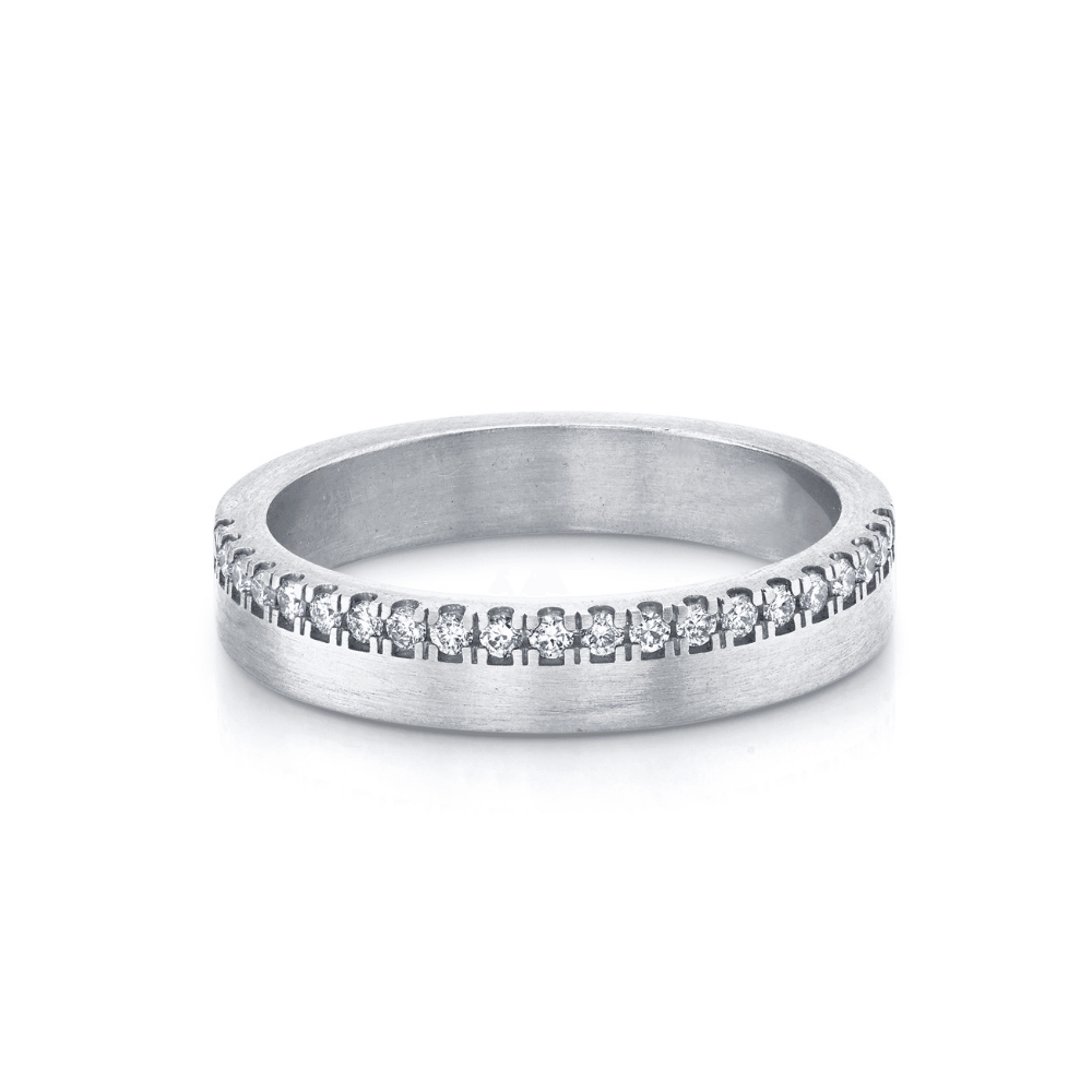 Women | Mindy Half Diamond Band | 14k White Gold