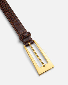 No. 10 Belt | Espresso Croc/Gold