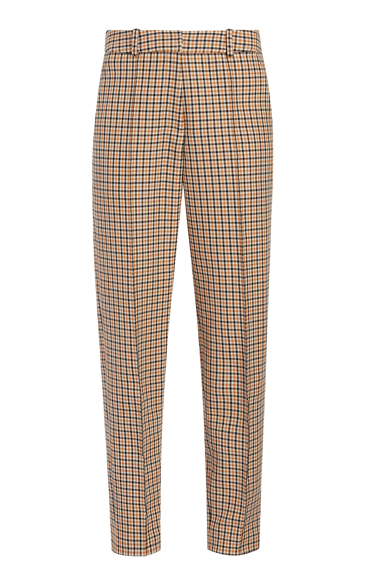 Women | Flat Front Trouser | Tan Multi
