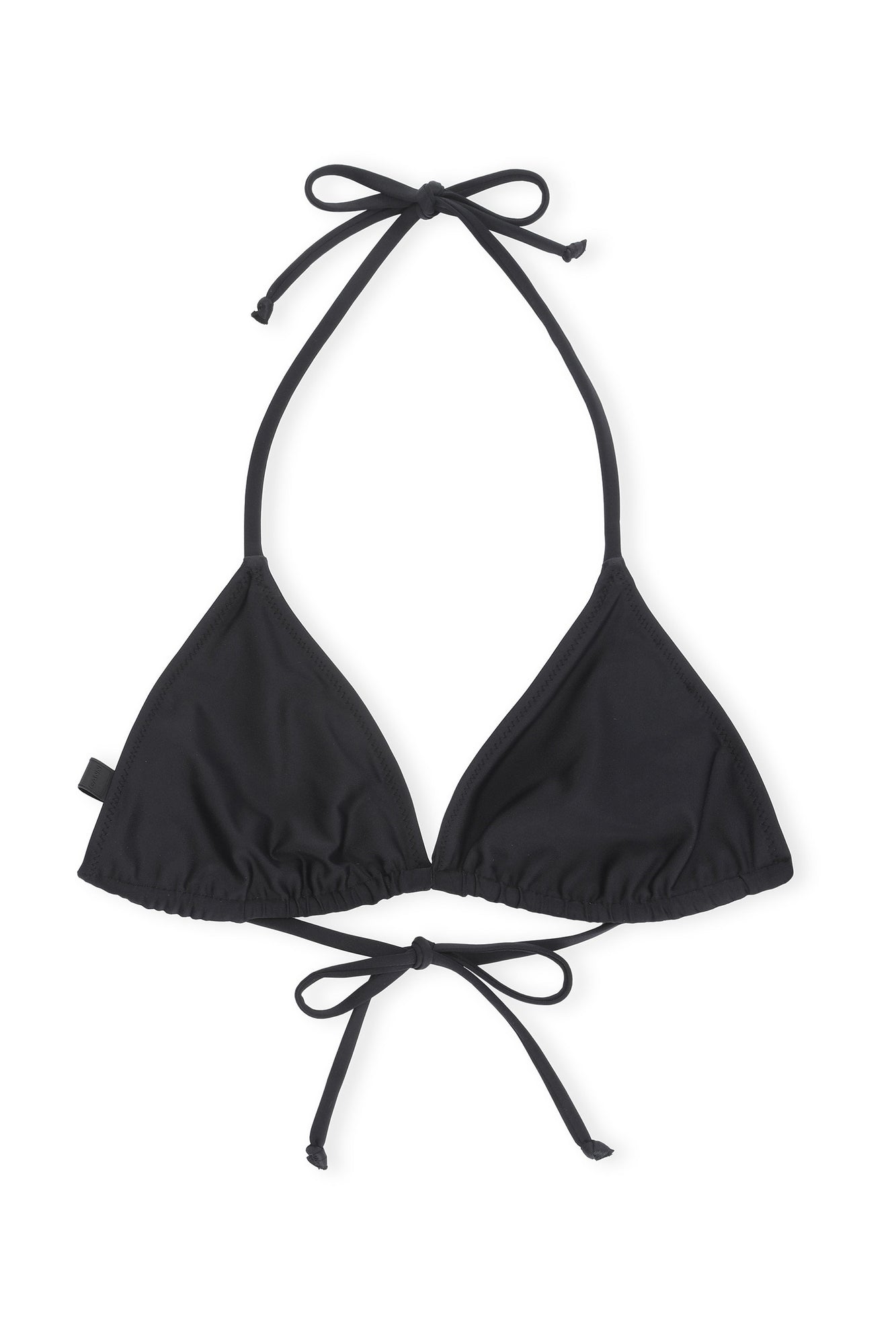 Recycled Core Solid String Bikini Top | Black