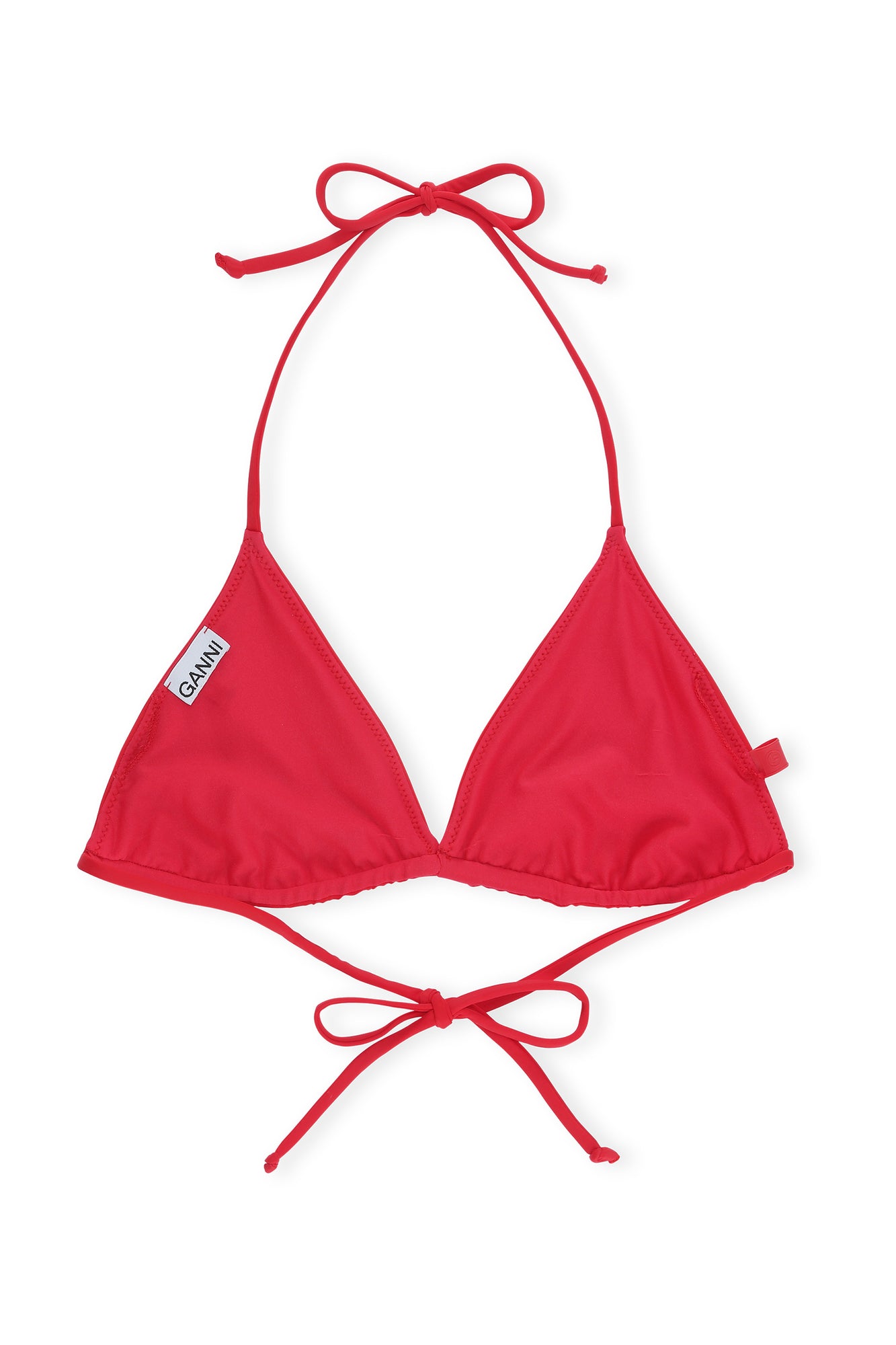 Recycled Core Solid String Bikini Top | High Risk Red