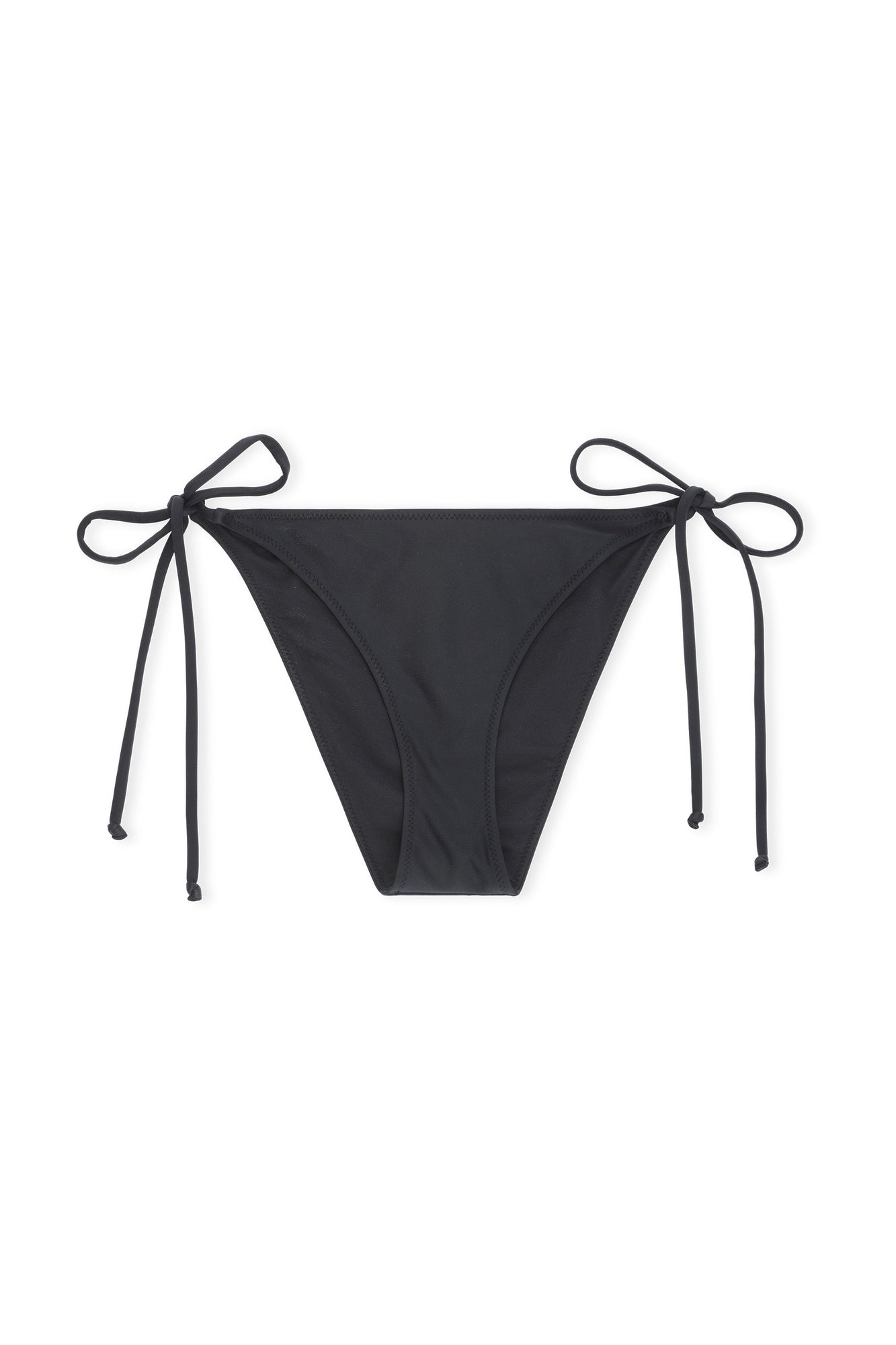 Recycled Core Solid String Bikini Briefs | Black