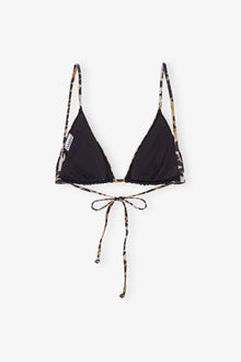 Recycled Printed String Bikini Top | Leopard
