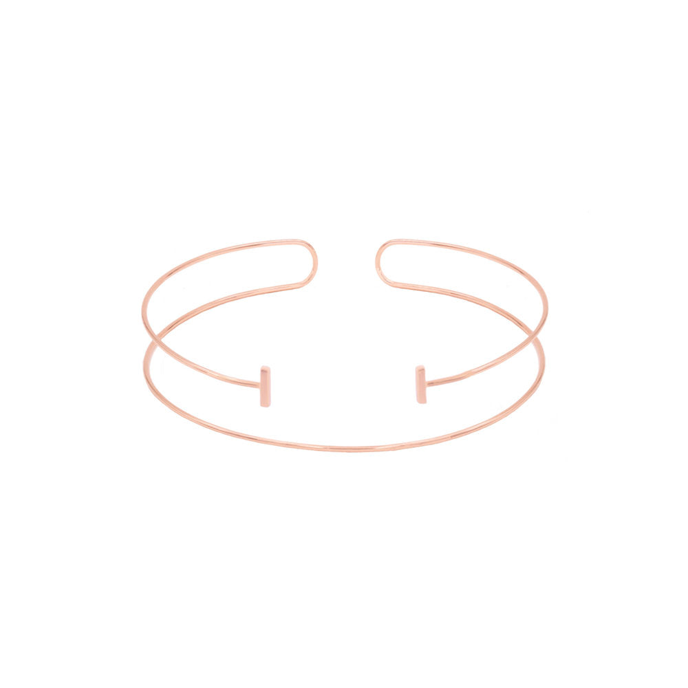 Bar Slip-On Cuff | 18K Rose Gold-Plated