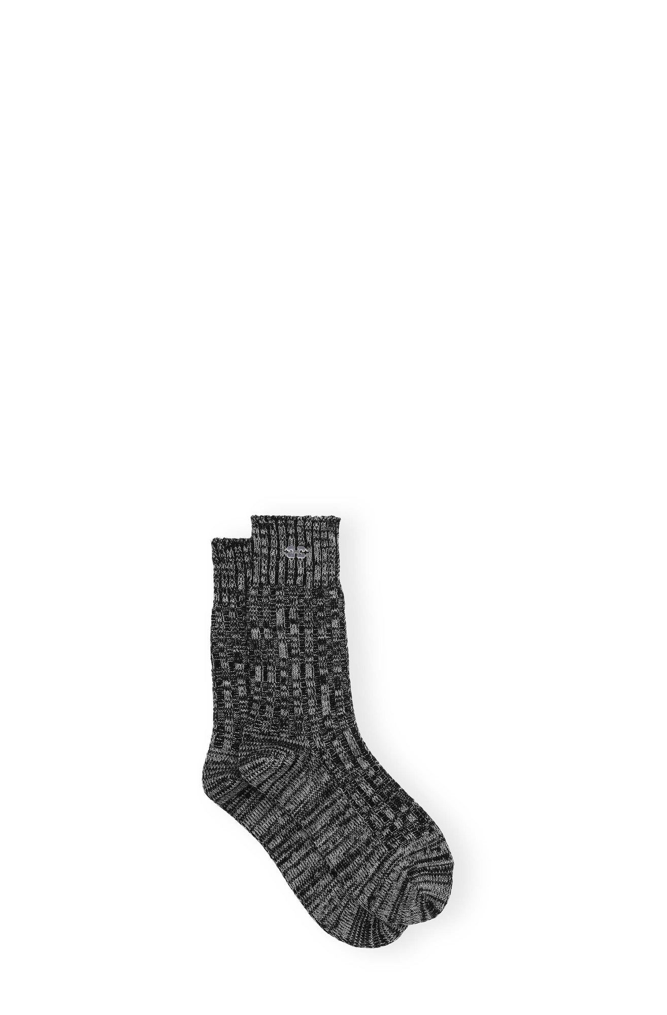 Winter Melange Ribbed Socks | Ebony Melange