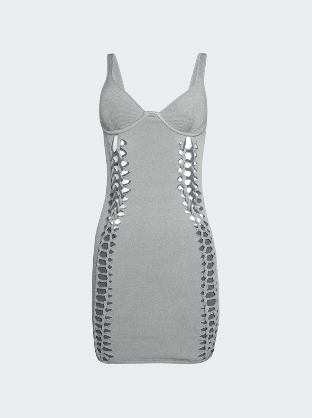 Women | Dion Lee | Layered Braided Mini Dress | Steel