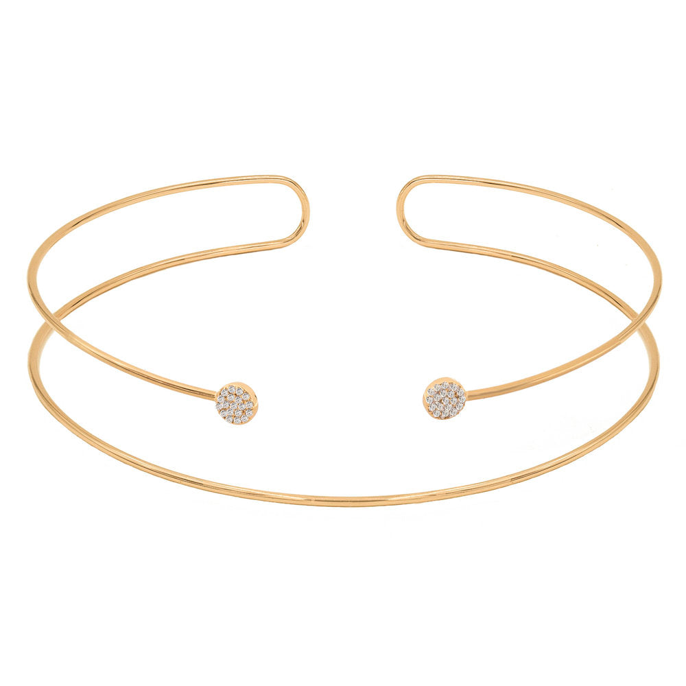 Pave Disc Slip-On Choker - Am Markdown 1112 | 18K Yellow Gold-Plated