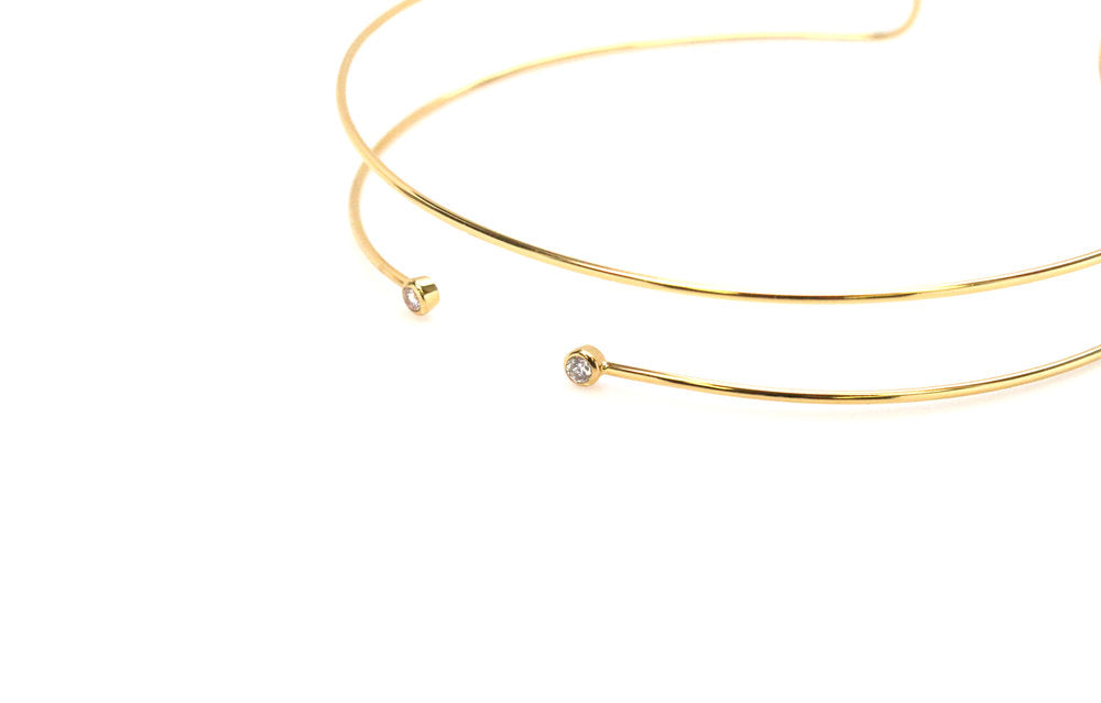 Single Cz Slip-On Choker - Markdown 1162 | 18K Rose Gold-Plated