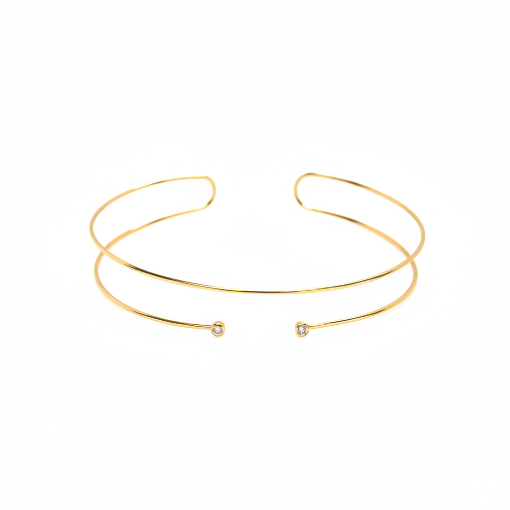 Single Cz Slip-On Choker - Markdown 1162 | 18K Yellow Gold-Plated