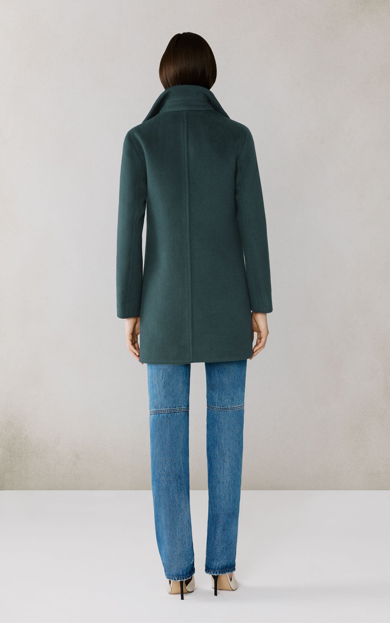 Abbi Coat With Bib In Wool | Midnight Forest