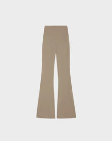 The ADRIANA - 8524009 Cement high-waisted, flared-leg leggings by Rudsak in taupe are displayed flat on a plain white background.