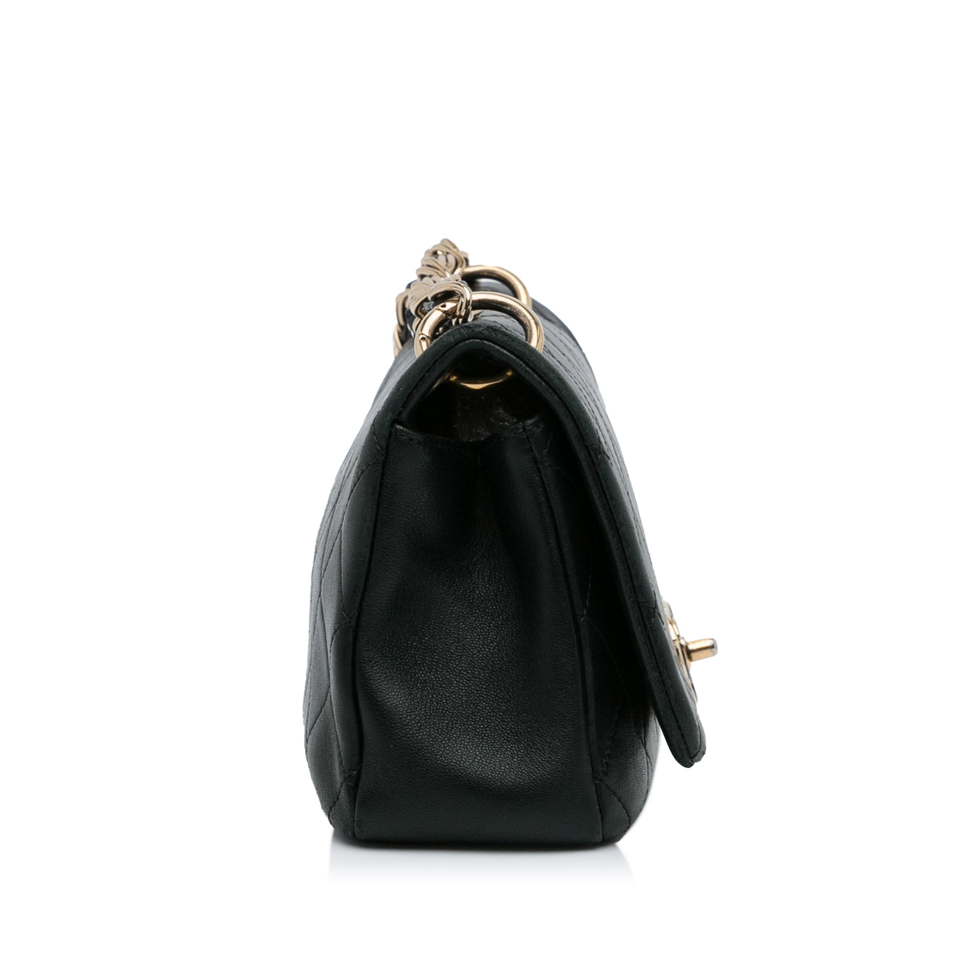 Chanel | Pre-Owned Large Lambskin Twist Chain Enamel CC Flap | Black